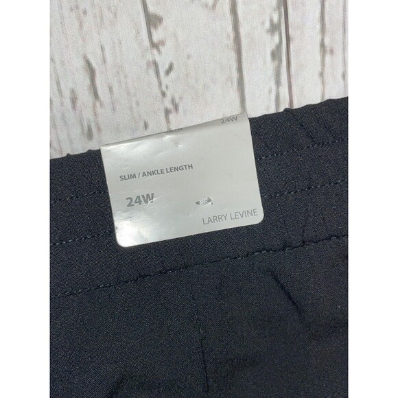 Larry Levine Slim Ankle Pants Slacks Women Size 24W Black - Picture 5 of 8